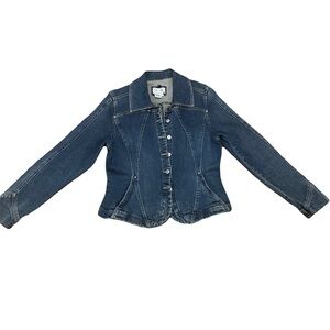Live A Little Jean Jacket Medium 20 waist x 23 sleeve x 21 Length